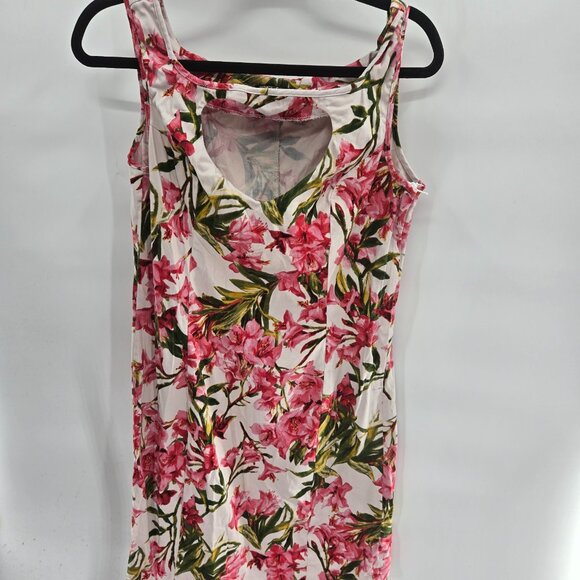 Hearts & Roses London White Pink Chrystia Heart Cut Out Midi Dress Size 14 - Picture 1 of 11